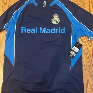 Real Madrid Men's Navy and Blue Jersey